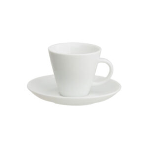 Tassa de cafè amb plat blanc