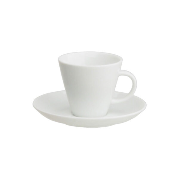 Tassa de cafè amb plat blanc