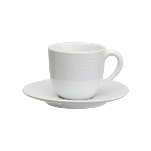 Tassa de cafè amb plat trencadís blanc