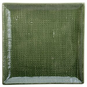 Plat gran quadrat teixit oliva