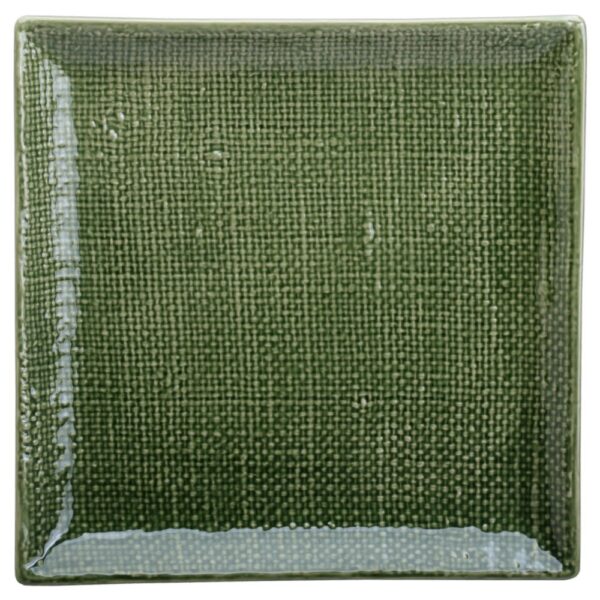 Plat gran quadrat teixit oliva