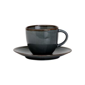 Tassa cafè amb plat gris