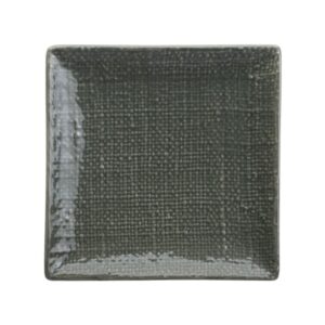 Plat quadrat mitjà teixit gris-verdòs