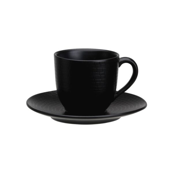 Tassa de cafè amb plat trencadís negre