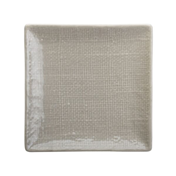 Plat quadrat mitjà teixit cru