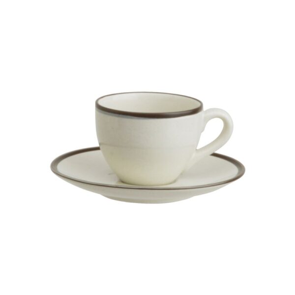 Tassa café amb plat beig